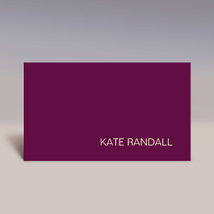 Carte De Visite Simple moderne Burgundy Maroon Professional