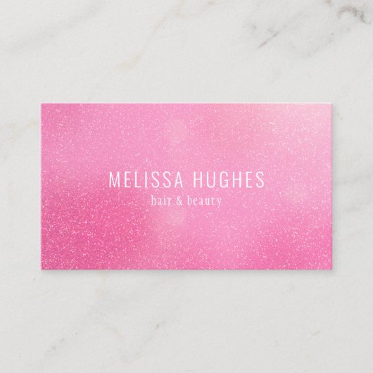 Carte De Visite Simple Moderne Candy Rose Pailleté (Devant)