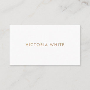 Carte De Visite Simple Moderne Chic Blanc Beige Business Car