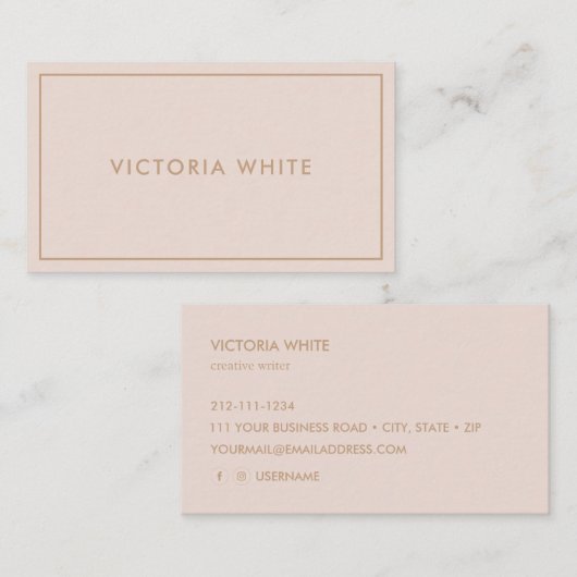 Carte De Visite Simple Moderne Chic Unique Professionnel Pale Blus (Devant / Derrière)