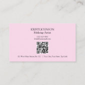 Carte De Visite Simple Moderne Code QR de Fidélité Rose (Dos)