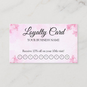 Carte De Visite Simple Moderne Code QR de Fidélité Rose