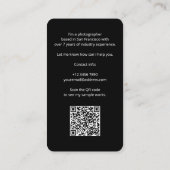 Carte De Visite Simple Moderne Code QR Photo Professionnel (Dos)