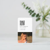 Carte De Visite simple moderne code QR photographe réseau (Debout devant)