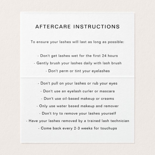 Carte De Visite Simple Moderne Cute Heart Élégant Lashes (Intérieur déplié)