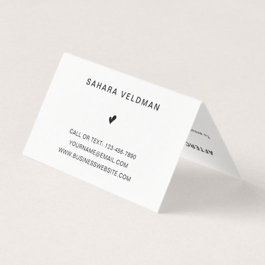 Carte De Visite Simple Moderne Cute Heart Élégant Lashes (Dos)