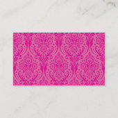 CARTE DE VISITE simple moderne damask fuschia rose (Dos)