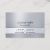 Carte De Visite Simple moderne d'argent à main levée à la mode de (Dos)