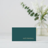 Carte De Visite Simple moderne Dark Green Professional (Debout devant)