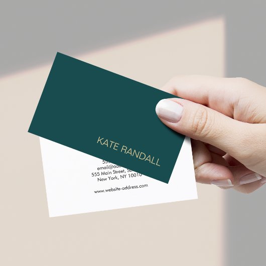 Carte De Visite Simple moderne Dark Green Professional