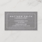 CARTE DE VISITE SIMPLE MODERNE DE TOILE GRIS (Dos)