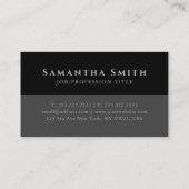 Carte De Visite Simple moderne demi-gris mi-noir QR Monogramme (Dos)