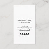 Carte De Visite simple moderne design intérieur design maison mise (Dos)