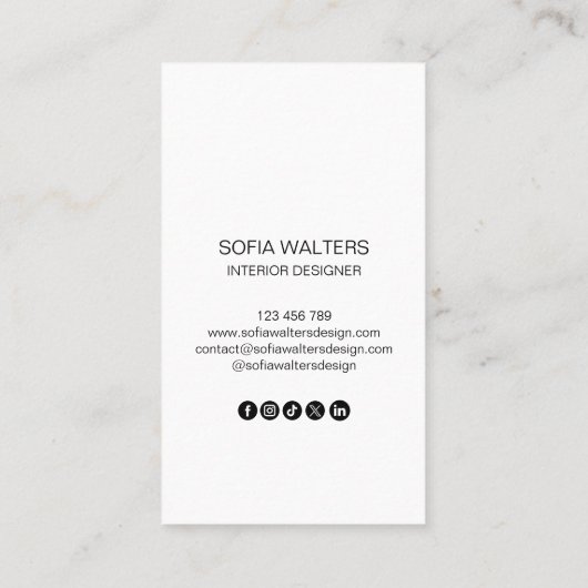 Carte De Visite simple moderne design intérieur design maison mise (Dos)