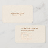 Carte De Visite Simple moderne, élégant biege professionnel (Devant / Derrière)