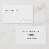 Carte De Visite Simple moderne élégant blanc simple professionnel (Devant / Derrière)