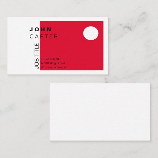 Carte De Visite Simple moderne élégant de conception (Devant / Derrière)