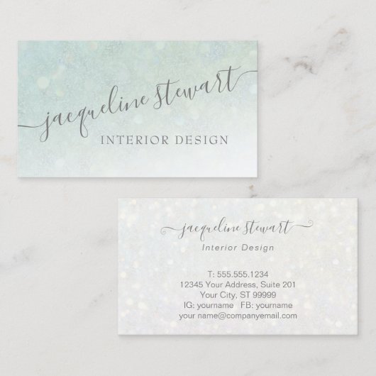 Carte De Visite Simple, moderne, élégant et lumineux professionnel (Devant / Derrière)