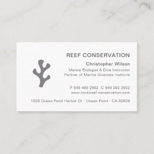 Carte De Visite Simple moderne Elegant Grey Professional Coral Ree