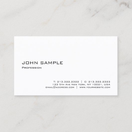 Carte De Visite Simple moderne élégant Modèle professionnel (Devant)