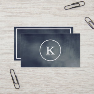 Carte De Visite Simple moderne élégant Monogramme noir Chalkboard