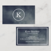 Carte De Visite Simple moderne élégant Monogramme noir Chalkboard (Devant / Derrière)