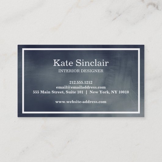 Carte De Visite Simple moderne élégant Monogramme noir Chalkboard (Dos)