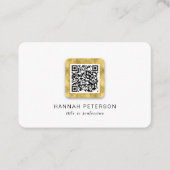 Carte De Visite Simple moderne élégant réseau or code QR (Devant)