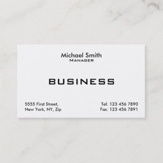 Carte De Visite Simple moderne élégant simple blanc professionnel