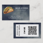 Carte De Visite Simple moderne élégant Taco Black Chalkboard (Devant / Derrière)