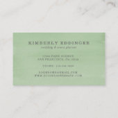 Carte De Visite Simple Moderne Élégant Vert Rustique (Dos)