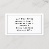 Carte De Visite Simple, moderne et élégant avec bordure de ligne (Dos)