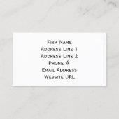 Carte De Visite Simple, moderne et élégant avec séparateur de (Dos)