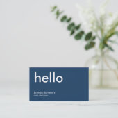 Carte De Visite Simple Moderne Fond Bleu et Blanc (Debout devant)