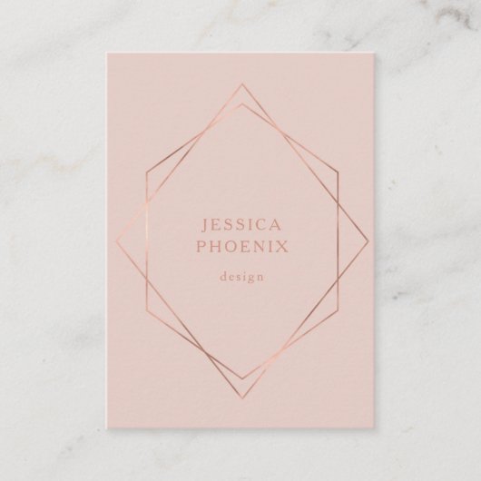 Carte De Visite Simple, moderne, géometrik Rosegold, beige (Devant)