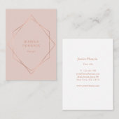 Carte De Visite Simple, moderne, géometrik Rosegold, beige (Devant / Derrière)
