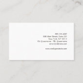 Carte De Visite Simple moderne Gras Police lin look noir (Dos)