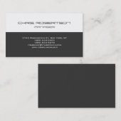 Carte de visite simple moderne gris blanc (Devant / Derrière)