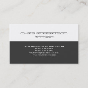 Carte de visite simple moderne gris blanc