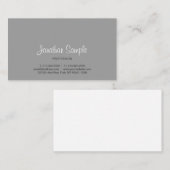 Carte De Visite Simple moderne gris de conception élégante (Devant / Derrière)