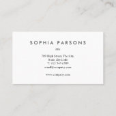 Carte De Visite Simple moderne Gris de galet blanc professionnel (Dos)