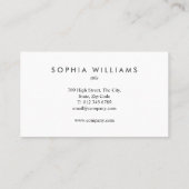 Carte De Visite Simple moderne Gris de galet blanc professionnel (Dos)