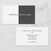 Carte De Visite Simple moderne Gris de galet blanc professionnel (Devant / Derrière)