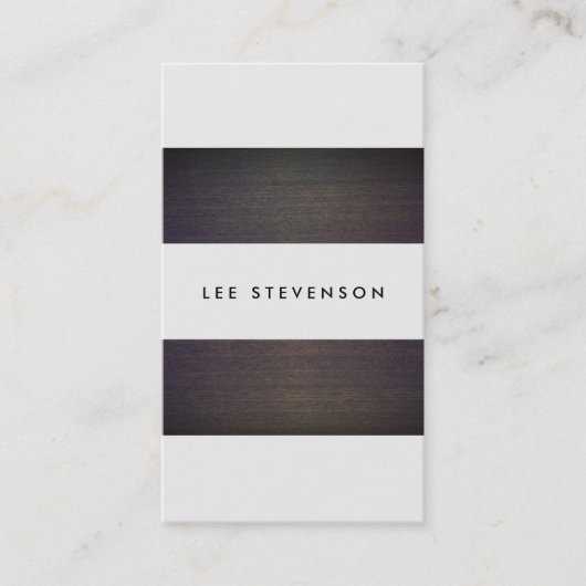 Carte De Visite Simple Moderne Gris Design en bois (Devant)
