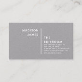 Carte De Visite Simple moderne Gris minimal texturé blanc Script (Devant)