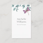 Carte De Visite Simple moderne jardin verdure Dragonfly botanique (Devant)