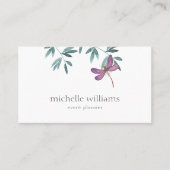 Carte De Visite Simple moderne jardin verdure Dragonfly botanique (Devant)