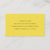 Carte De Visite Simple moderne jaune (Dos)