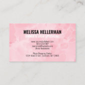 Carte De Visite Simple Moderne Marbre Rose Blush Monogramme (Dos)