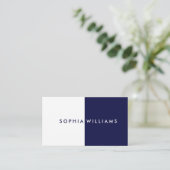 Carte De Visite Simple Moderne Marine et Blanc Professionnel (Debout devant)